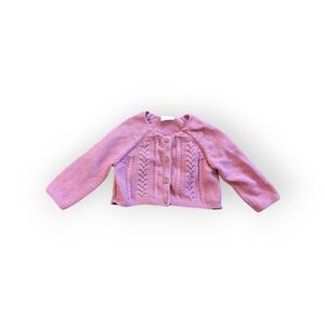 6-9 Months Next UK Baby Girl Pink Button Up Knit Cardigan